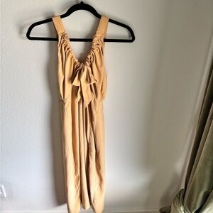 Abercrombie & Fitch Beige Sleeveless Ruched Tie-Front Dress Size XSmall